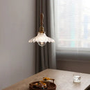 GobekUsa Glass LED Pendant Lamp with Wood Handle - Modern Nordic Hanging Light