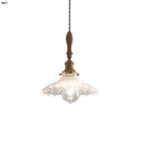 GobekUsa Glass LED Pendant Lamp with Wood Handle - Modern Nordic Hanging Light