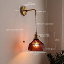 GobekUsa LED Wall Lamps: Nordic Modern Style for Bedroom, Bathroom, Restaurant with Pull Chain Switch