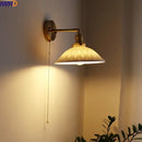 GobekUsa Ceramic Copper LED Wall Lamp for Bedroom Bedside Mirror Light