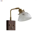 GobekUsa Clear Glass LED Wall Lights Modern Wood Walnut Copper Stair Fixture