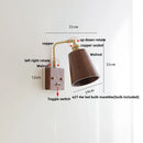 GobekUsa Clear Glass LED Wall Lights Modern Wood Walnut Copper Stair Fixture