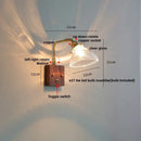 GobekUsa Clear Glass LED Wall Lights Modern Wood Walnut Copper Stair Fixture