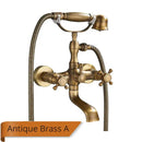 GobekUsa Brass Bathtub Shower Faucet Set with Dual Knobs and Handshower