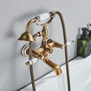 GobekUsa Brass Bathtub Shower Faucet Set with Dual Knobs and Handshower