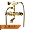 GobekUsa Brass Bathtub Shower Faucet Set with Dual Knobs and Handshower
