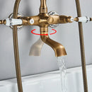 GobekUsa Brass Bathtub Shower Faucet Set with Dual Knobs and Handshower