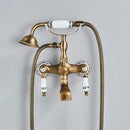 GobekUsa Brass Bathtub Shower Faucet Set with Dual Knobs and Handshower