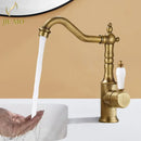 GobekUsa Gold Luxury Kitchen Faucet for Household Sink, Hot and Cold Water Mixer