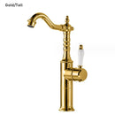GobekUsa Gold Luxury Kitchen Faucet for Household Sink, Hot and Cold Water Mixer