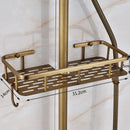 GobekUsa Brass Antique Shower Faucet Set with Porcelain Ceramic Swivel Bath Spout