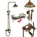 GobekUsa Brass Antique Shower Faucet Set with Porcelain Ceramic Swivel Bath Spout