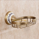 GobekUsa Brass Bathroom Accessories Set: Robe hook, Paper Holder, Towel Bar, Soap Basket