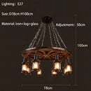 GobekUsa Iron Wheel LED Pendant Lights - Industrial Metallic Lustre Hanging Lamps