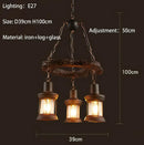 GobekUsa Iron Wheel LED Pendant Lights - Industrial Metallic Lustre Hanging Lamps