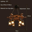 GobekUsa Iron Wheel LED Pendant Lights - Industrial Metallic Lustre Hanging Lamps