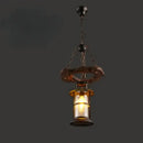 GobekUsa Iron Wheel LED Pendant Lights - Industrial Metallic Lustre Hanging Lamps