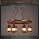 GobekUsa Iron Wheel LED Pendant Lights - Industrial Metallic Lustre Hanging Lamps