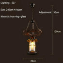 GobekUsa Iron Wheel LED Pendant Lights - Industrial Metallic Lustre Hanging Lamps