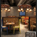 GobekUsa Iron Wheel LED Pendant Lights - Industrial Metallic Lustre Hanging Lamps