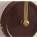 GobekUsa LED Wall Light Glass Fixture Pull Chain Switch Wood Bedside Sconce
