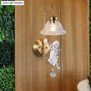 GobekUsa Modern Gold Glass Sconce Light with Resin Deco - 1-Light Wall Lamp