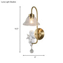 GobekUsa Modern Gold Glass Sconce Light with Resin Deco - 1-Light Wall Lamp