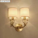 GobekUsa Modern 1/2 Lights Wall Sconce with Fabric Shade - Black/Gold Cylinder Wall Mount Fixture featuring Metal Antler