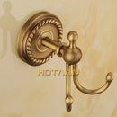 GobekUsa Brass Bathroom Accessories Set, Robe Hook, Paper Holder, Towel Bar, Antique Finish