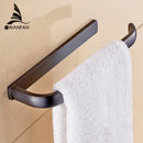 Antique brass bathroom accessories set towel rings and rack by Decorbites