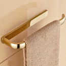 Antique brass bathroom accessories set towel rings and rack by Decorbites