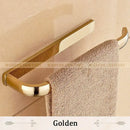 Antique brass bathroom accessories set towel rings and rack by Decorbites