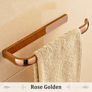 Antique brass bathroom accessories set towel rings and rack by Decorbites
