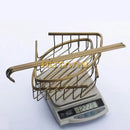 GobekUsa Brass Bathroom Shower Shelf Basket - Double Layer Antique Finish Holder