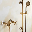GobekUsa Brass Bathtub Shower Set Wall Mounted - Hot and Cold Mixer Taps