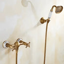 GobekUsa Brass Bathtub Shower Set Wall Mounted - Hot and Cold Mixer Taps
