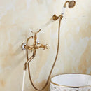 GobekUsa Brass Bathtub Shower Set Wall Mounted - Hot and Cold Mixer Taps
