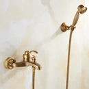 GobekUsa Brass Bathtub Shower Set Wall Mounted - Hot and Cold Mixer Taps