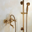 GobekUsa Brass Bathtub Shower Set Wall Mounted - Hot and Cold Mixer Taps