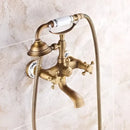 GobekUsa Brass Bathtub Shower Set Wall Mounted - Hot and Cold Mixer Taps