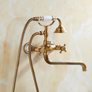 GobekUsa Brass Bathtub Shower Set Wall Mounted - Hot and Cold Mixer Taps