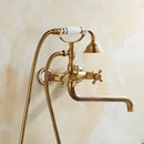 GobekUsa Brass Bathtub Shower Set Wall Mounted - Hot and Cold Mixer Taps