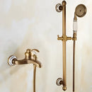 GobekUsa Brass Bathtub Shower Set Wall Mounted - Hot and Cold Mixer Taps