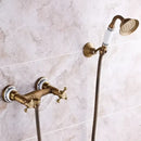 GobekUsa Brass Bathtub Shower Set Wall Mounted - Hot and Cold Mixer Taps