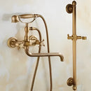 GobekUsa Brass Bathtub Shower Set Wall Mounted - Hot and Cold Mixer Taps