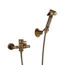 GobekUsa Brass Bidet Mixer Faucet Antique Bathroom Handheld Shower Set