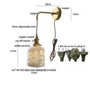 GobekUsa Ceramic LED Wall Sconce Light Fixture with Pull Chain Switch