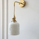 GobekUsa Ceramic LED Wall Sconce Light Fixture with Pull Chain Switch
