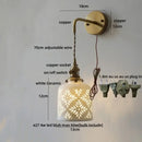 GobekUsa Ceramic LED Wall Sconce Light Fixture with Pull Chain Switch