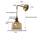 GobekUsa Ceramic LED Wall Sconce Light Fixture with Pull Chain Switch
